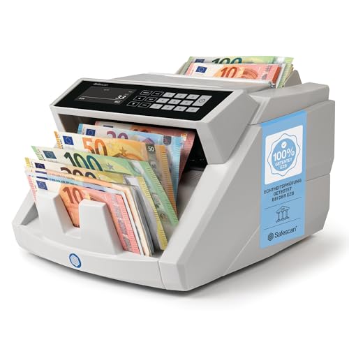 Safescan 2465-S Geldzählmaschine, Wertzählung für gemischte EUR-Banknoten - Banknotenzähler mit 7-facher Echtheitsprüfung - zählt sortierte...