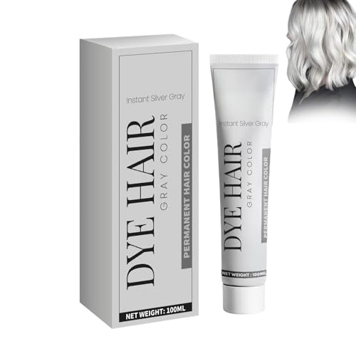 Crema De Cabello Gris Plateado, Crema De Tinte Para El Cabello Gris, Semipermanente, Sin Daño, Para Todos Los Tipos De Cabello