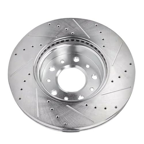 Image of Detroit Axle - Rear Brake Rotors for 2020-2024 Cadillac CT4, Drilled and Slotted Disc Brake Rotors 2021 2022 2023 Replacement: 12.40 inch inch Rotors