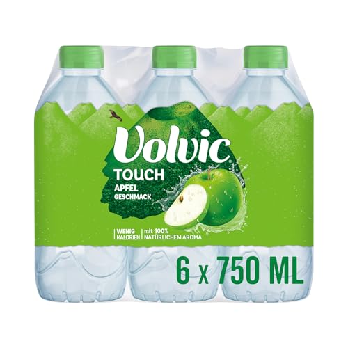 Volvic Touch Apfelgeschmack – Erfrischungsgetränk aus natürlichem Mineralwasser Volvic und Apfelgeschmack – 6 x 0,75 l