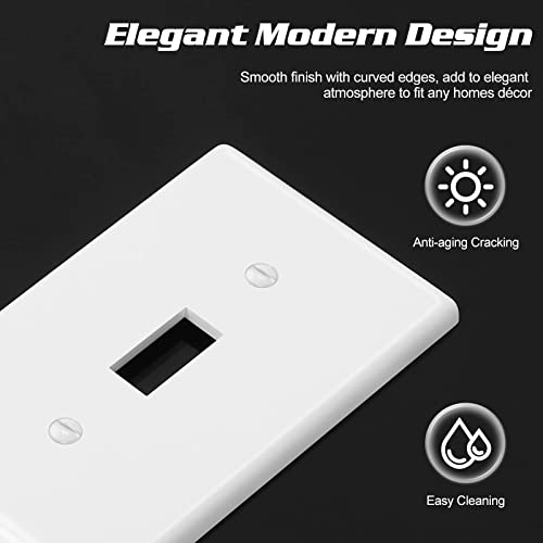 Decorator Wall Plate Toggle Light Switch Plate Outlet Cover,Unbreakable Polycarbonate Thermoplastic, White (4-Pack, Single Toggle-White) #TOP1