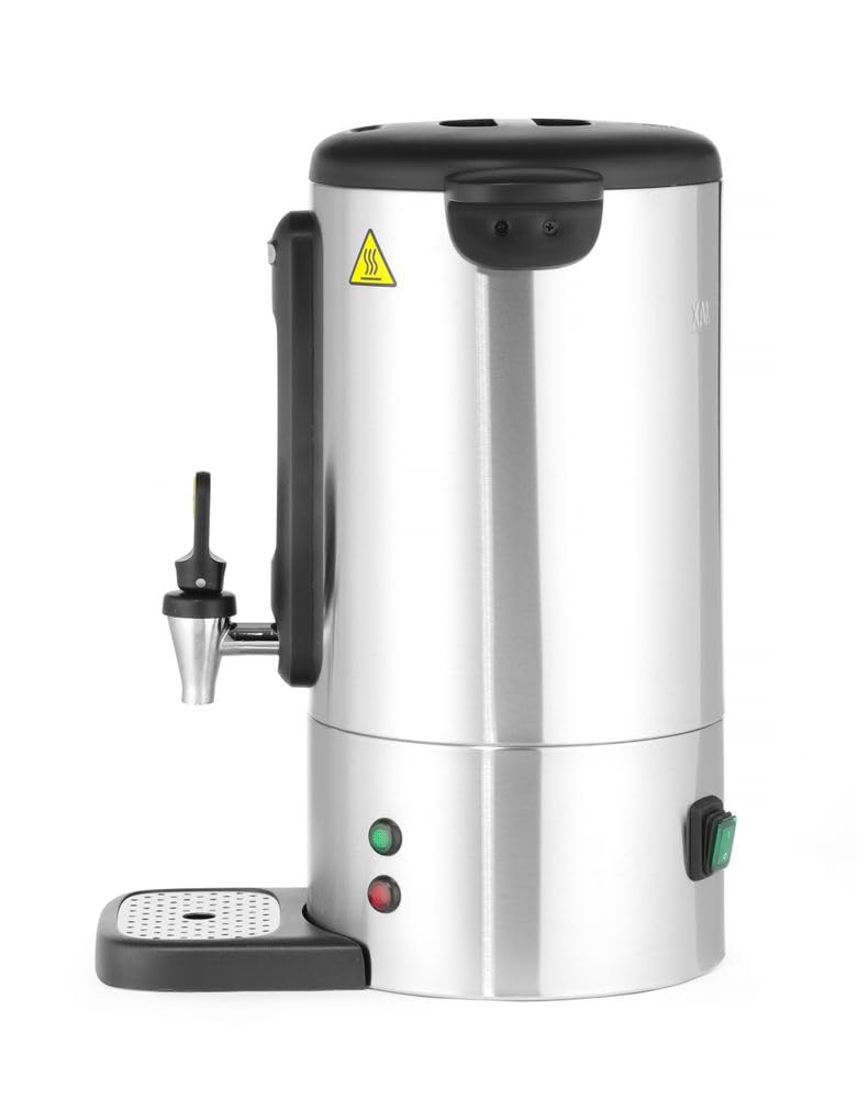 HENDI Percolatore per caffè 7L, caffettiera a parete singola, filtro integrato, macchina per caffè a percolazione, 230V, 50/60Hz, 1050W, 307x330x(H) 450mm, Inox satinato, PP