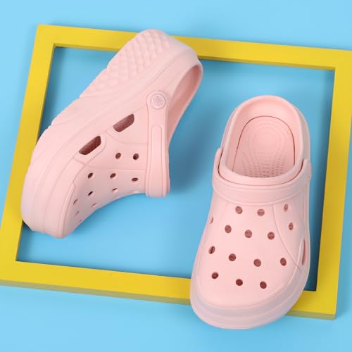 Image of FLIOZY Women's Gardener Platform Clogs Slippers Hight Heels Mules Clog Wedge Sandals Outdoor Beach Shoes
