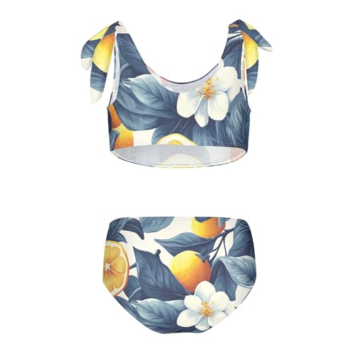 Wood Lemons Girls' Two Piece Kids Bikini Set Quick-Dry Bathing Suit Swimwear Adjustable Shoulder Strap2