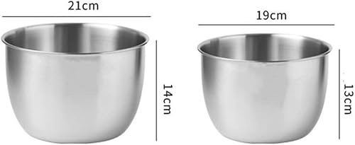Miniatura 2 de Gigicloud Cuenco de acero inoxidable, cuenco profundo de acero inoxidable 304, diseño antivuelo, cuencos de metal para cocinar, hornear, mezclar,