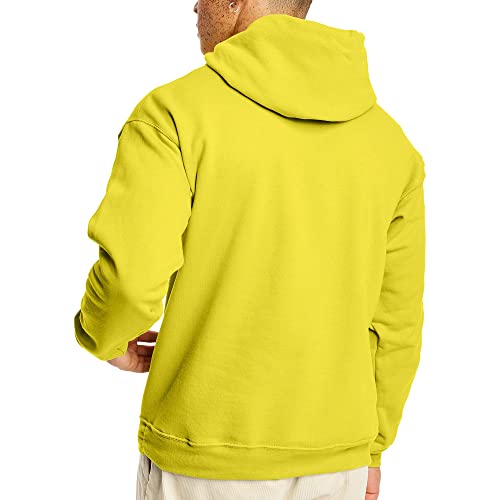 Image of Hanes Men's, EcoSmart, Cotton-Blend Hooded Sweatshirt, Plush Fleece Pullover Hoodie