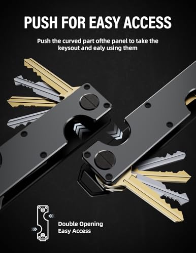 Image of Key Organizer Key Holder Compact Key Case Minimalist Metal Key Chain Key Holder for Keychain Secures 8-10 Keys EDC