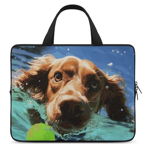 Housse ordinateur 15 pouces motif chien nageur pour PC et tablette