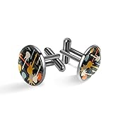 Manschettenknöpfe für Herren Männer,Musikinstrument Gitarre klassische Manschettenknöpfe schwarz für Anzug, Hemd, Hochzeit, Geschäft, Geburtstag, Schmuck, Geschenk
