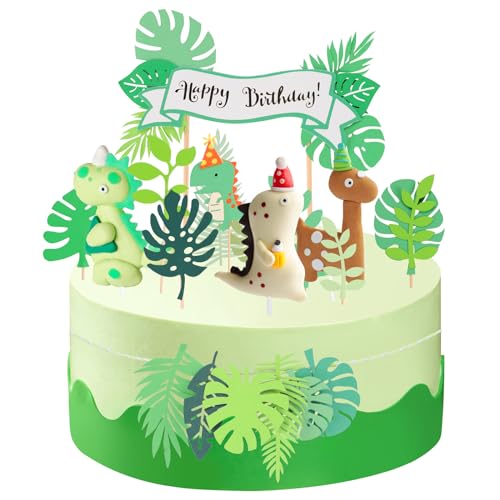 Romon 14pcs Coffret de fournitures pour garnitures dedecoration anniversaire dinosaure, décoration anniversaire avec 3D Dinosaures pour garçons filles Décorations pour fêtes d'anniversaire Romon 14pcs Coffret de fournitures pour garnitures dedecoration anniversaire dinosaure, décoration anniversaire avec 3D Dinosaures pour garçons filles Décorations pour fêtes d'anniversaire