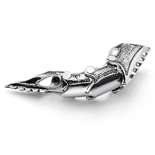 Piercingj Men's Knuckle Joint Full Finger Double Ring Punk Rock Gothic Hinged Activity Rings Halloween Cosplay Costume Accessories Jewelry #TOP2