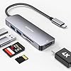 Adaptador multipuerto USB C Hub con dongle HDMI 4K, lector de tarjetas SD/TF, 2 USB-A 3.0, concentrador USBC 5 en 1 para MacBook Mac Pro/Air, Dell, HP, ASUS, Acer y otros portátiles tipo C