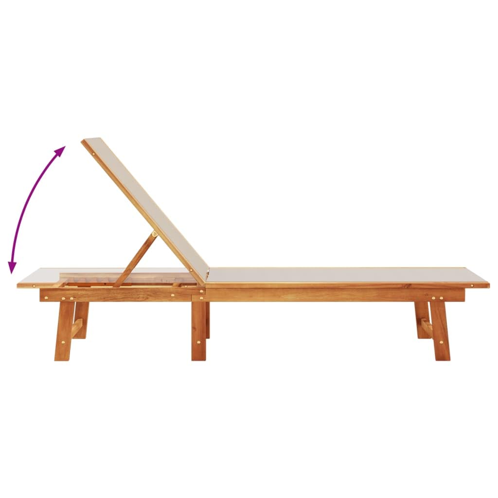 ZEYUAN Lettino Prendisole Grigio Legno Massello di Acacia e Textilene,Lettino Prendisole,Sdraio da Spiaggia,Lettino da Sole,Lettino da Giardino-4008413