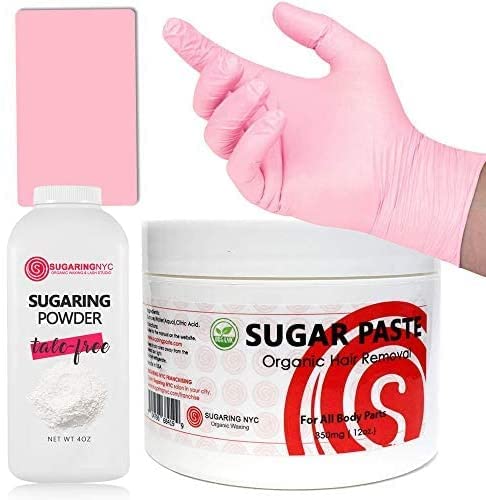 Bikini Sugaring Brazilian hair removal Package with Paste, Drying Powder, Applicator, Gloves by Sugaring NYC