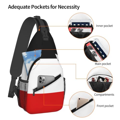 Men'S Crossbody Sling Backpack Old Flag Of The German Empire Chest Bags Casual Sport Travel Hiking Daypack4
