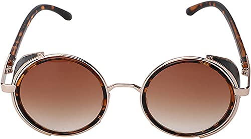 Image of OWL Steampunk Vintage Retro Round Circle Gothic Hippie Colored Plastic Frame Sunglasses Colored Lens