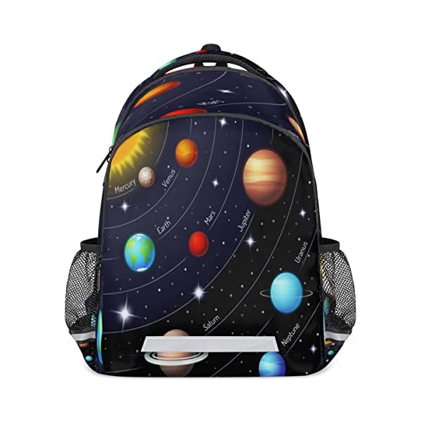 YPPAHHHH Universe Space Galaxy Solar System Backpack for School Girls Boys Kids School Backpack Elementary Students Bookbag Laptop Daypack with Chest Buckle, Teens Hiking Travel Rucksack