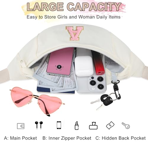 MAXTOP Birthday Gifts for 8 9 10 11 12 13 Year Old Girls,Large Initial Crossbody Bags for Women Teens Kids Daughter Sister,Fanny Pack Belt Bag Cute Trendy Stuff Travel Essentials