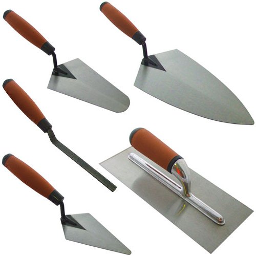 BARGAINS-GALORE 5pc Tradesman Trowel Set - Brick Jointer Hand Brick Plastering Builders | Hardened & Tempered Steel Blades | Hand Tool - Professional Quality