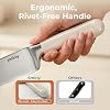 SMIRLY 14-Piece Kitchen Knife Set with Magnetic Block, High-Carbon Stainless Steel Chef Knife Set, Professional Sharpness, Dishwasher Safe, Cream White