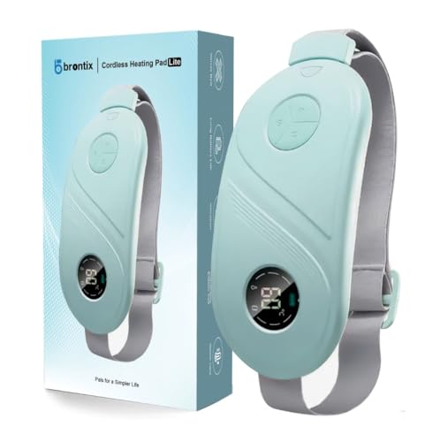 Image of BRONTIX Period Cramp Relief Massager for Women | Portable Cordless Menstrual Pain Relief Heating Pad with 6 Heat & Massage Modes | Electric Periods Cramp Massager | Perfect Gifts for Woman