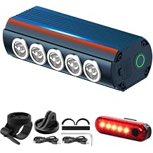 Super Bright Bike Lights for Night Riding- USB Rechargeable Bicycle Headlights, IPX5 Waterproof Bike Headlight and Taillight, Bicycle Light Set for Adult Kid Mountain Road Commuter Cycling
