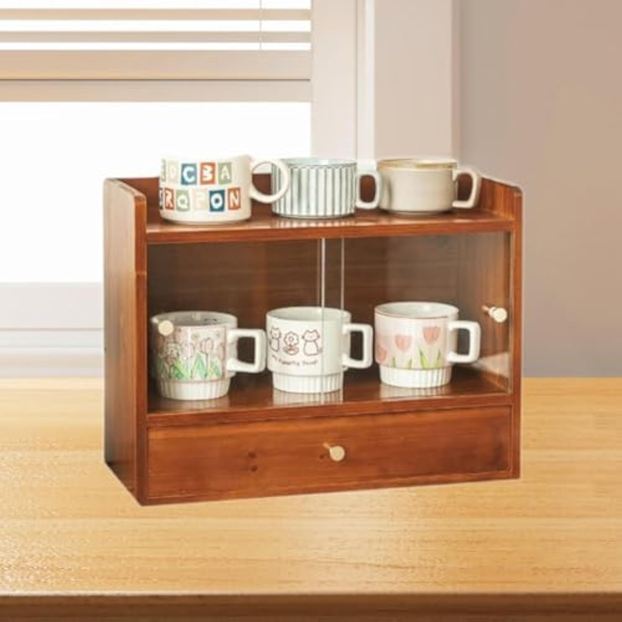 Portable Makeup Holder for Countertop, Clear Glass