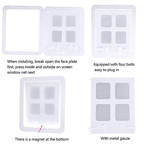 La La Pet® Magnetic Pet Screen Door 4 Way Locking Cat Flap Door For Interior Exterior Doors Sliding Screen Door, Window Wall Entry Pet Door For Cats & Doggie With Circumference < 23"(White) #TOP3