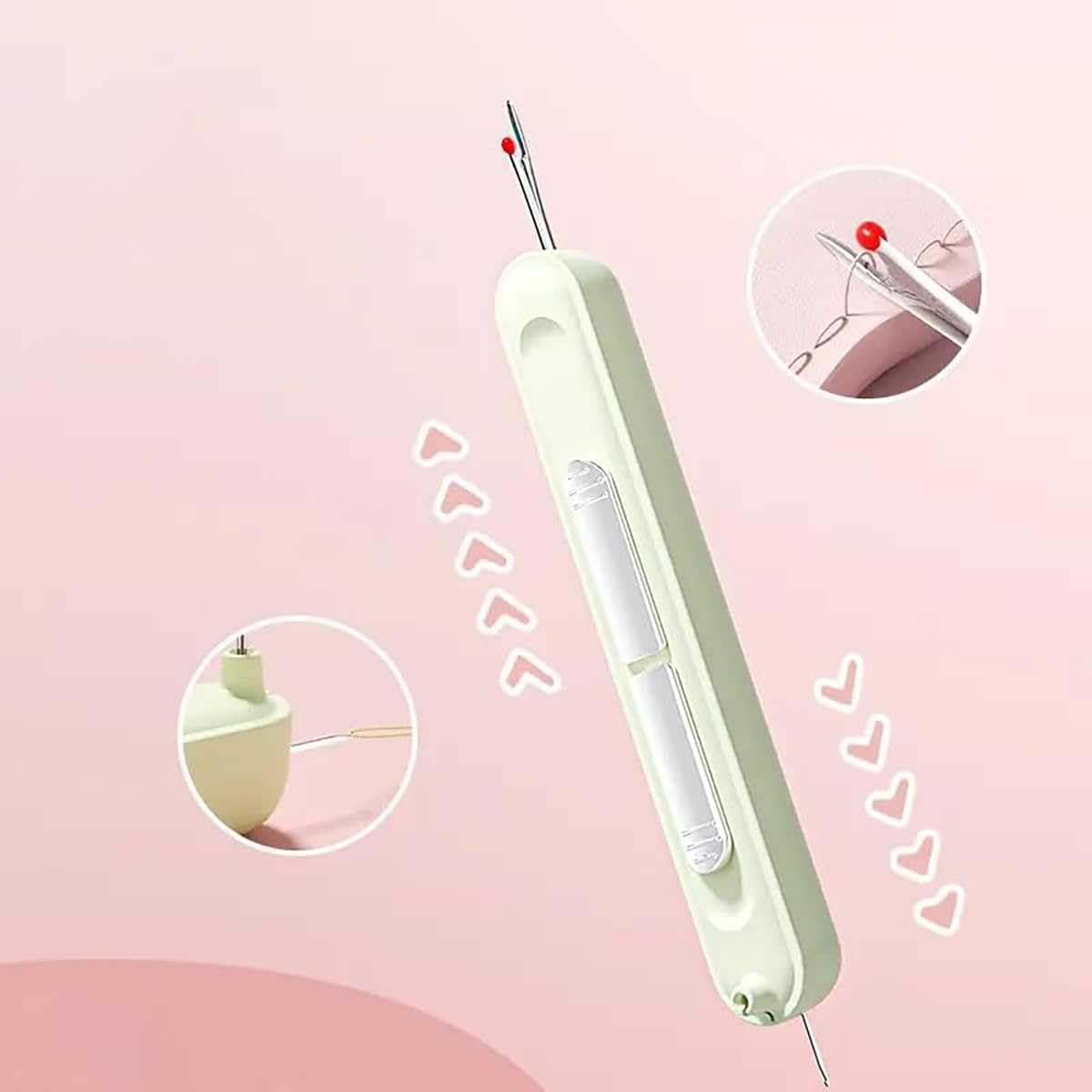 2025 New 2 in 1 Needle Threader Seam Ripper, Plug-in Needle Threader Stretchable Remover Needle Threading Tool for Hand Sewing Knitting Cross Stitch Craft Quilting Supplies image 3