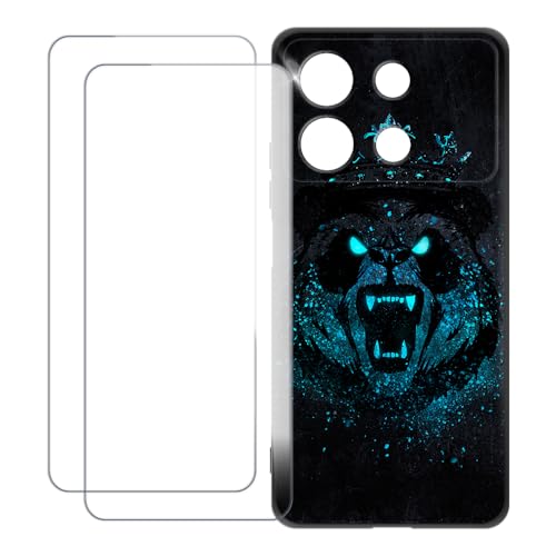 UOGNADGD Xiaomi Redmi Note 13R Pro 5G �Ƃ̌݊������� �J�X�^���J���t���P�[�X�{�����K���X�ی�t�B����2���t�� ? �Ռ��z�������h�~ (�{���Ă���p���_)