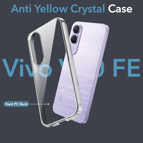 Image of Jkobi Lifetime Anti-Yellow Clear Back Cover Case for Vivo V70 FE 5G (Sleek Hard Crystal | Shockproof and Camera Protection)