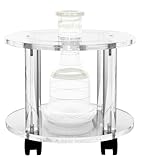 Hookah Stands Turtle, Extra Thick, to Protect Hooka from Falling Over, Clear Acrylic Furniture, Table with Wheels & Brakes, Hookah Accessories for Home and Cafe, Secure Shisha, Stop Burnt Carpets