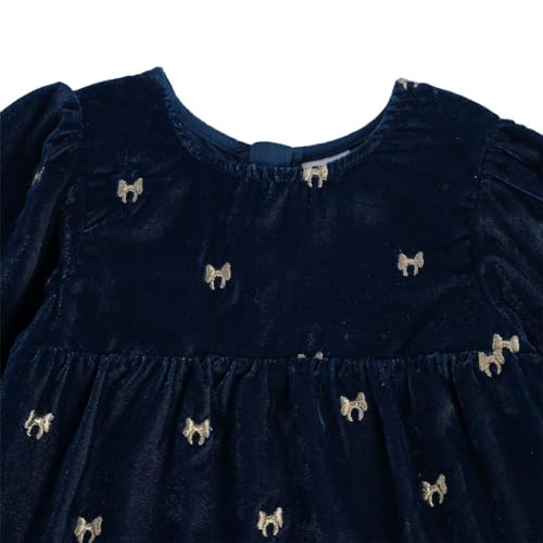 Image of miniklub Baby Round Neck Knee Length Woven Cotton Dress Set, Pack of 2 (Blue Color)