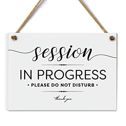 Reilly Originals 5x7 Inch Session in Progress Do Not Disturb Sign ~ Exclusive Value Series with Elegant Designer Graphics ~ Ready to Hang (White)