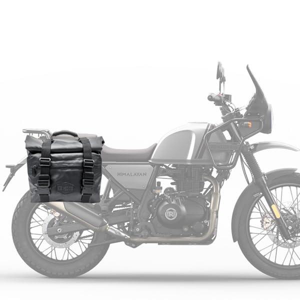 ExMoto Kit Borsa laterale sinistra nera KLICK FIX 24/30 lt + Telaio nero (compatibile con Royal Enfield Himalayan 400)