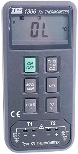 RaeSung TES-1306 Handheld Type K. J. Digital Thermometer TES1306 Input Thermometer Temperature Meter Industrial Thermometer K/J Dual Channels Thermocouple