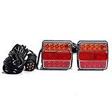 Rückleuchten-Set verkabelt für PKW-Anhänger, LED Rücklicht Anhänger LED Beleuchtungsset Rückleuchtensatz fertig verkabelt 7,5 mtr