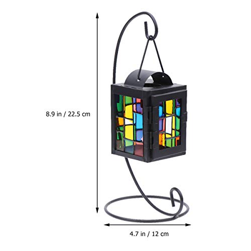 Soimiss — Lâmpada de vento de vidro colorido criativo com arte de ferro vintage estilo europeu, aces