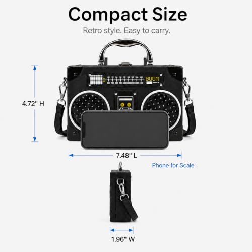 Image of QZUnique Tape Shaped Shoulder Bag Radio Recorder PU Crossbody Bag Women's Retro Evening Bag Handbag Clutch Purse