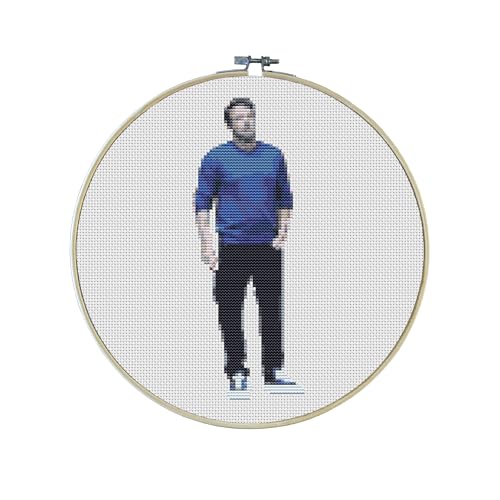 Ben Affleck Premium Cross Stitch Kit - Everything Included - 10 Inch Hoop, Needle, DMC Thread, Fabric, and Easy-to-Follow Instructions