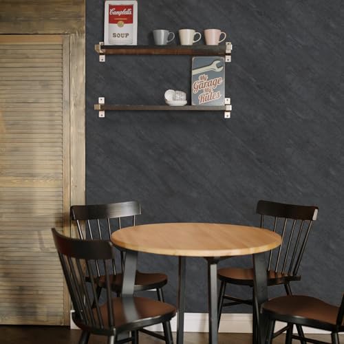 Hode Klebefolie Möbel Grau 90x500cm Möbelfolie Betonoptik Selbstklebende Folie für Möbel Küche Fensterbank Schrank Dunkelgrau Wasserdicht Vinyl Tapeten