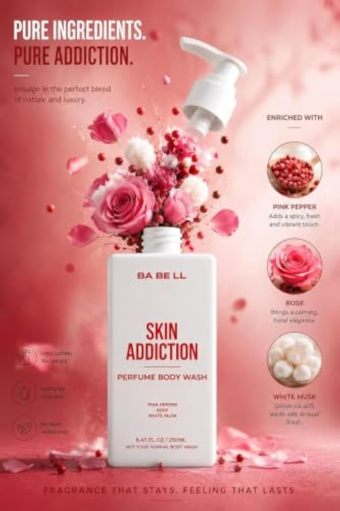 BE LL Skin Addiction Perfume Body Wash for Men & Women