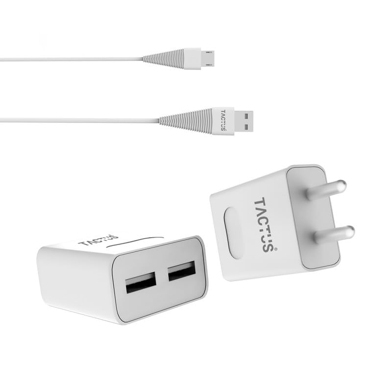 Tactus 2.8 Amps Fast Charger And 2.8Amps Micro charging Cable With Data Transfer (WHITE)