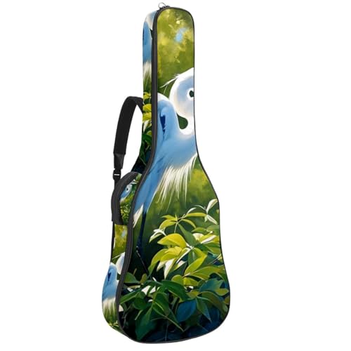 Sac pour guitare étanche à motif aigrette, idéal pour les cours de musique et répétitions