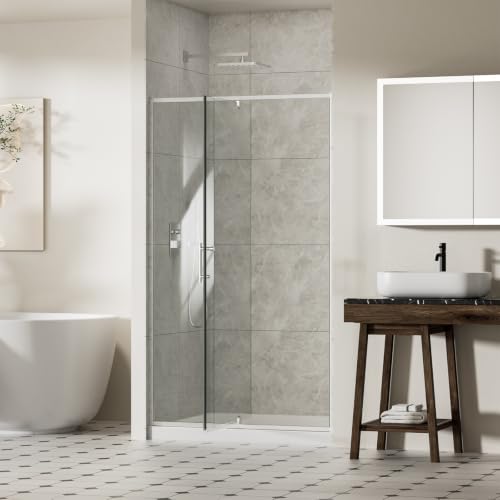 ACE DECOR 38-42" W x 71" H Pivot Shower Door,Brushed Nickel