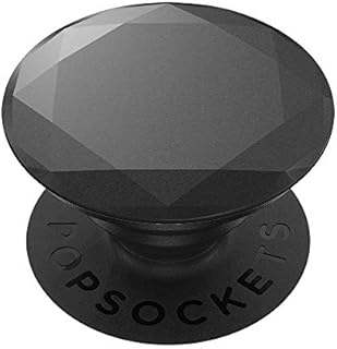 PopSockets 800504 PopGrip - Expanding Stand and Grip with Swappable Top - Metallic Diamond Black
