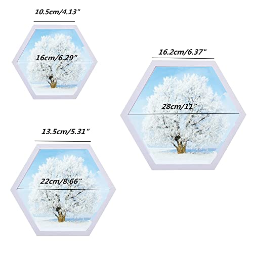 Alblinsy Hexagon Shaped Photo Frame Creative Wooden Wall Hanging Picture Frames For Home Office Wall Decor,Modern Simplicity Wall Gallery Artificial Board Photo Frames With Seamless Nail (6 Inch, White) #TOP1