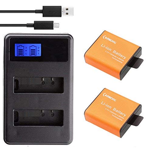 1350mAh Action Camera Battery LCD Dual USB Charger Sports Camera Replacement Accessories