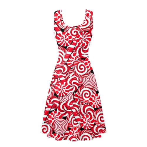 Image of Dreaweet Casual Sleeveless Dresses for Women Girls, Round Neck Tank Dresses with Pockets Summer Sundress Size XS-4XL