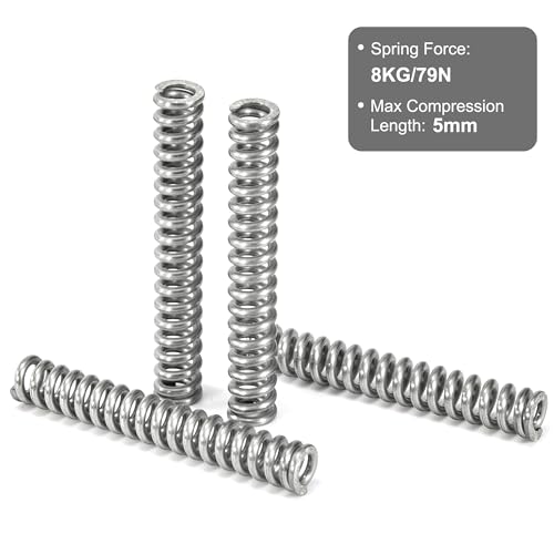 GUNGY Druckfeder Edelstahl Feder Druckfedern 40mm Drahtdurchmesser 1,2mm Außendurchmesser 6mm Länge 40mm Maximale Federkraft 8kg 20 Stück